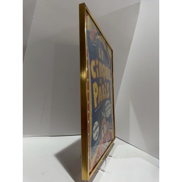 Paper Vintage French Le Cirque De Paris Circus Clown Advertising Poster Framed For Sale - Image 7 of 9