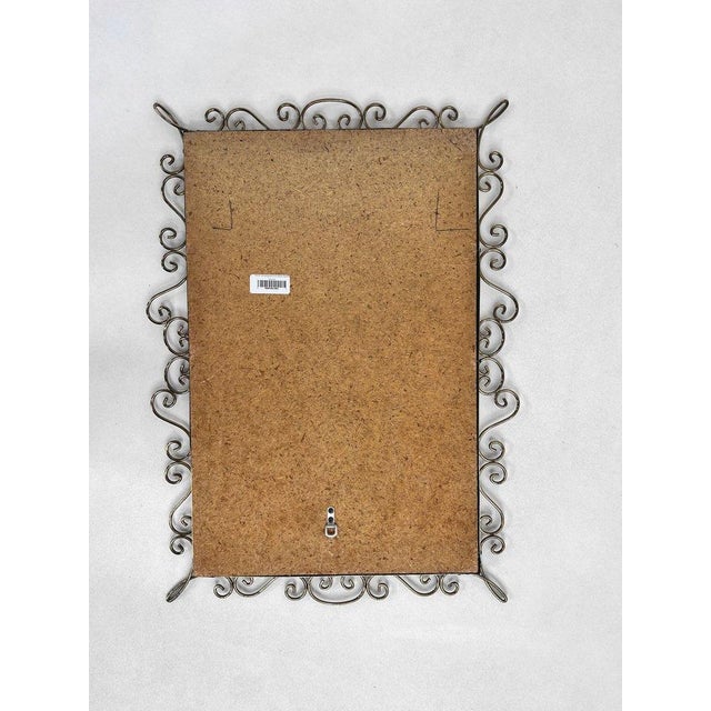 Rectangular Mirror with Brass Frame, 1950s For Sale - Image 4 of 8