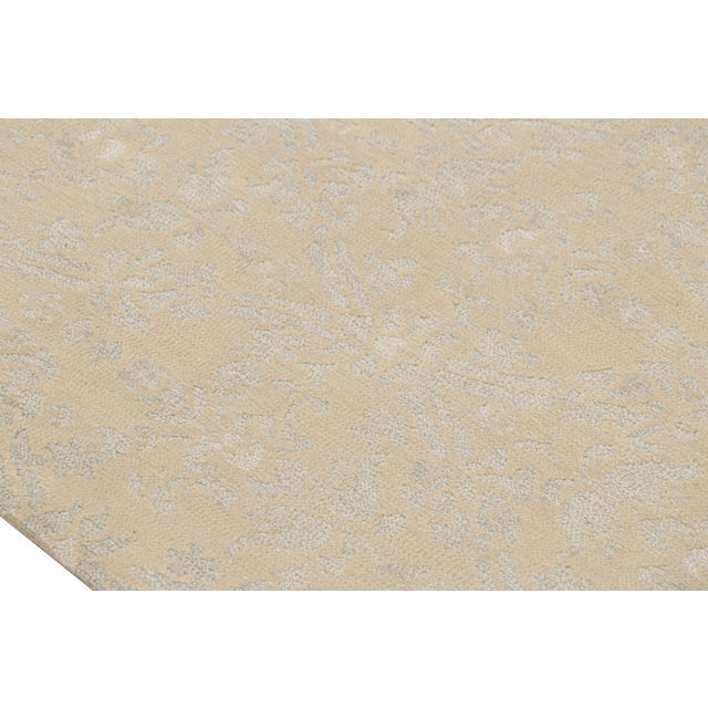 Rug & Kilim Rug & Kilim’s Tudor Style Rug in Beige, Gray All Over Floral Pattern For Sale - Image 4 of 7