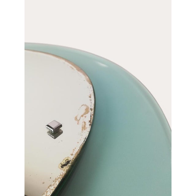 Mid-Century Rounded Mirror in Turquoise Glass attributed to Veca, Italy, 1970s For Sale - Image 13 of 17