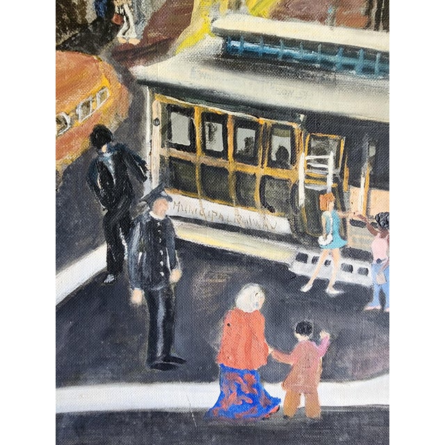 1970s Cityscape Oil Painting, Framed For Sale - Image 4 of 6