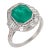 Art Deco Style 4.48 Carat Emerald Diamond Platinum Ring, Size 7.5 For Sale