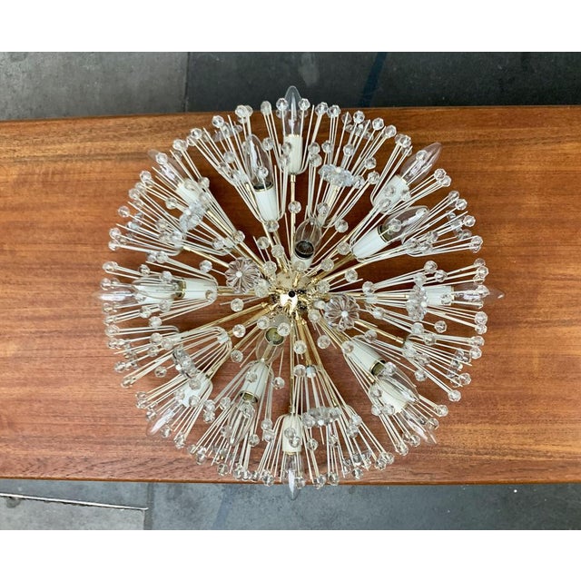 Mid-Century Modern Austrian Flower Snowflake Ceiling Lamp by Emil Stejnar for Rupert Nikoll, Vienna, Austria, 1950s For Sale - Image 3 of 18