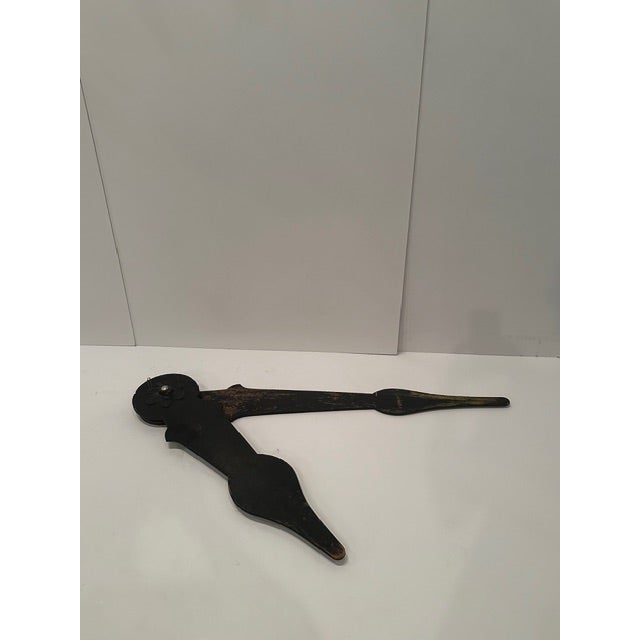 Wonderful found object art in these rustic carved wood clock tower hands, monumental in scale, and having some vestiges of...