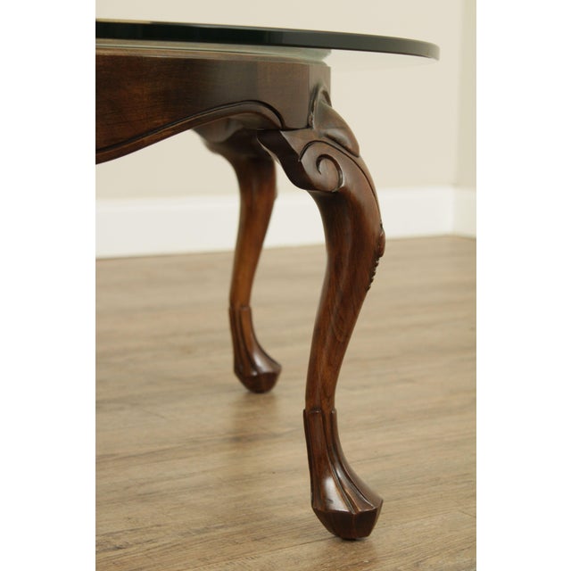 Harden Solid Cherry Oval Glass Top Queen Anne Coffee Table Chairish
