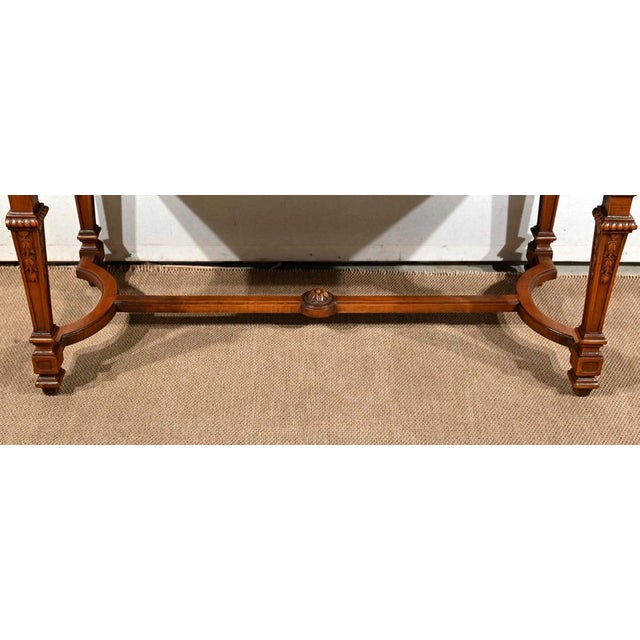 Long Rectangular Walnut Bench, 1910s For Sale - Image 13 of 18