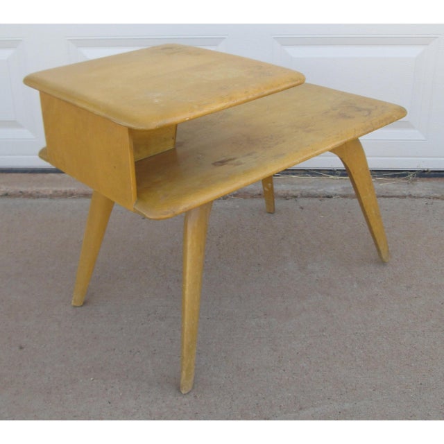 1940s Heywood Wakefield 2 Tier Step Side Table For Sale - Image 6 of 18