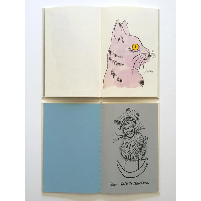 Andy Warhol Estate " 25 Cats Name Sam & One Blue Pussy / Holy Cats by Andy Warhol's Mother " Vintage 1987 1st Edtn Slipcase Two Books Box Set For Sale - Image 11 of 13