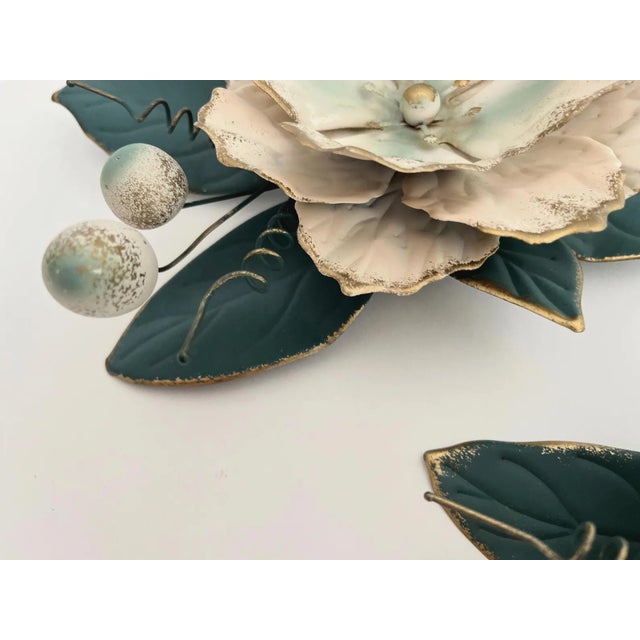 Mid 20th Century Pair Tole Magnolias For Sale - Image 5 of 12