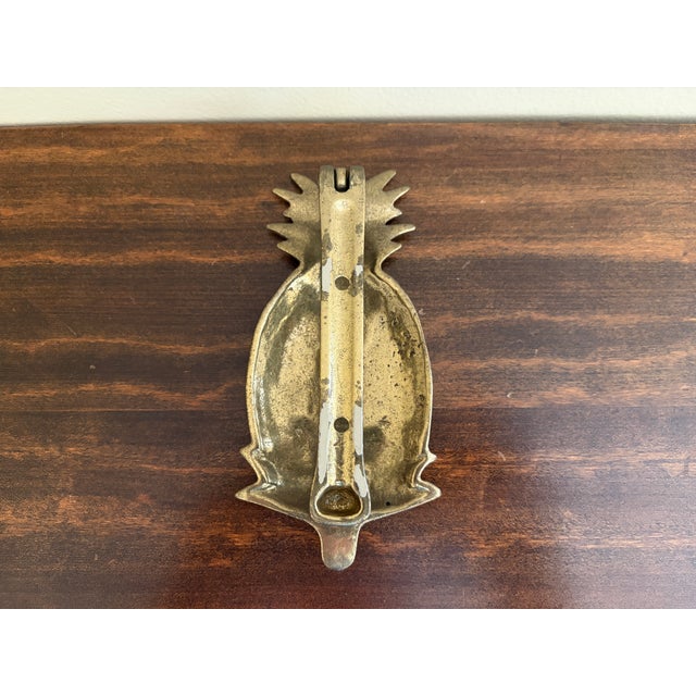 Brass Vintage Cast Brass Pineapple Door Knocker With Aged Patina For Sale - Image 8 of 8