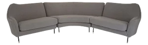 Mid-Century Corner Sofa in Grey Bouclé, Italy, 1950s