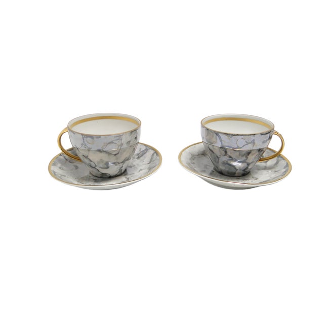 Art Deco Coffee Cups from Ćmielów, Poland, 1960s, Set of 4, in Very Good conditions. Designed 1950 to 1959 This piece has...