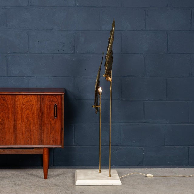 Vintage Italian Brass Floor Lamp in the style of Tommaso Barbi, 1970 For Sale - Image 17 of 18