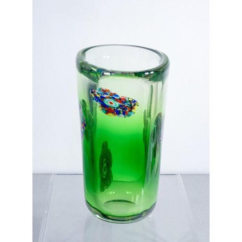 Green Murano Blown Glass Vase For Sale - Image 8 of 18