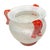Murano Art Glass Bowl "Scavo" Italian Seguso White Red Vase Planter Decor For Sale - Image 9 of 12