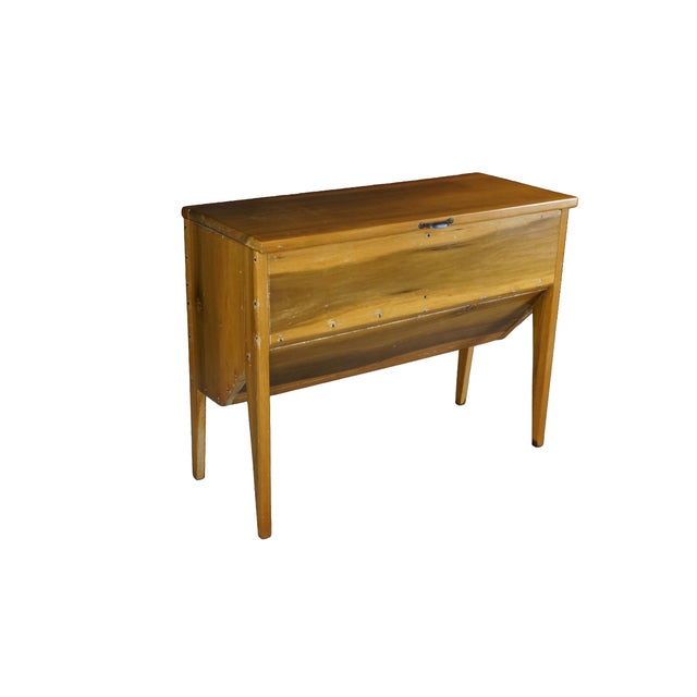 This antique walnut dough box table—historically used as a kitchen kneading table or dough trough—is a beautifully...