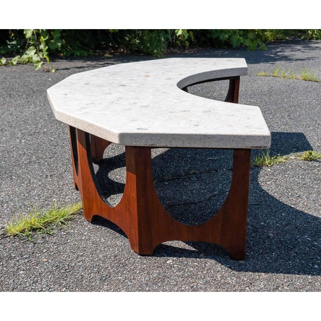 Mid-Century Modern Walnut Veneer and Terrazzo Marble Coffee Table For Sale - Image 4 of 18