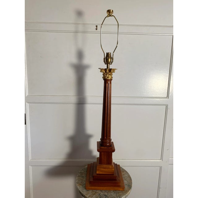 English 1995 David Linley Neoclassical Corinthian Column Table Lamp For Sale - Image 3 of 13