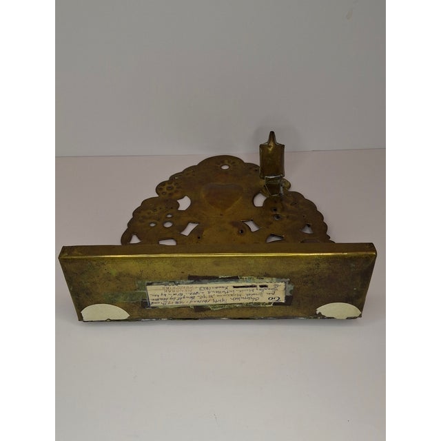Rare 18thC Dutch Brass Hanukkah Menorah Heart Repoussé Holland 1892 Provenance For Sale - Image 16 of 17