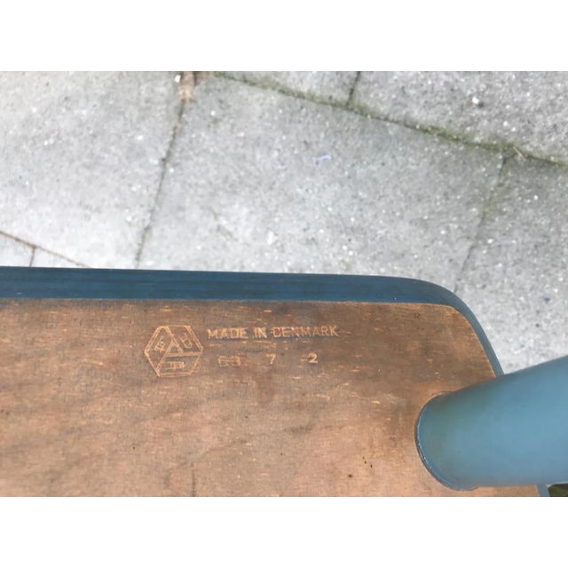 Set of Petrol Blue J77 Chairs by Folke Pålsson for FDB, 1963 For Sale - Image 4 of 9