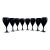 1960s Libby Crystal Black Amethyst Wine Glasses - Set of 8 For Sale