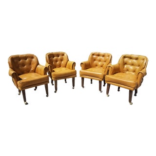 1970s Mid Century Naugahyde Dining Chairs by S. X. Graham - Set of 4 For Sale