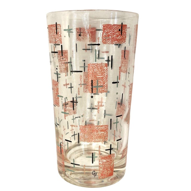 1950s Mid-Century Googie Print Atomic & Starbursts Midmod Cocktail Glass - Set of 10 For Sale - Image 4 of 8