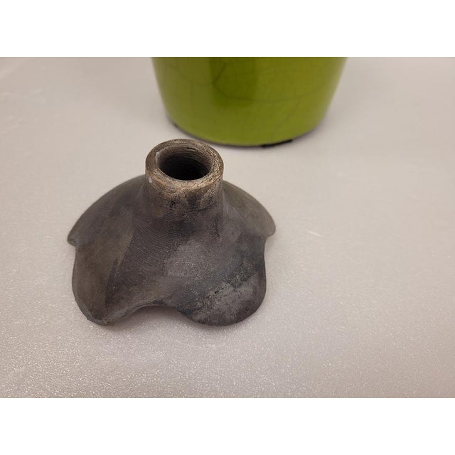 Vintage Green Vases in Raku Ceramics from Befos, Set of 3 For Sale - Image 15 of 18