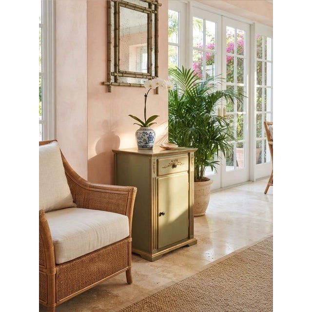 Green Vintage French Neoclassical Style Painted Accent Cabinet For Sale - Image 8 of 12