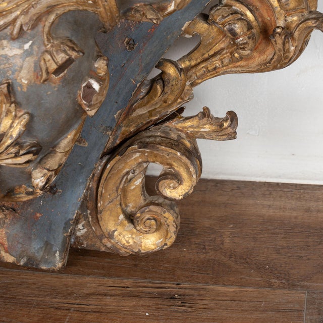 Baroque Late 18th Century Original Gilt and Painted Architectural Arch Fragment, Portugal For Sale - Image 3 of 11