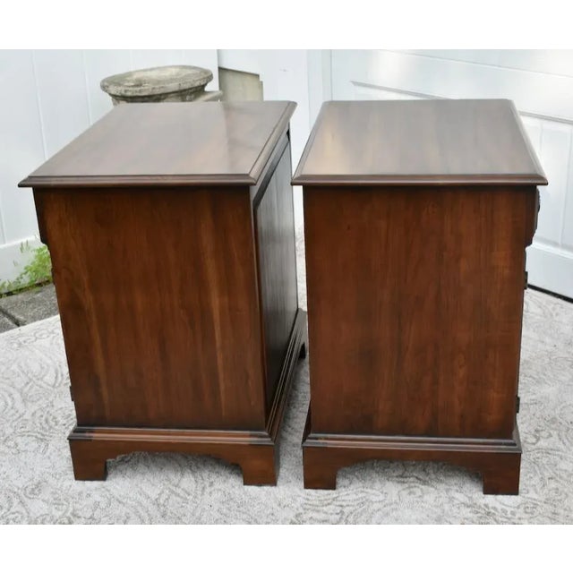 Vintage (1980's) Pair of Nightstands have a Traditional Style. Made by Pennsylvania House. The Wood is CherryWood. The...
