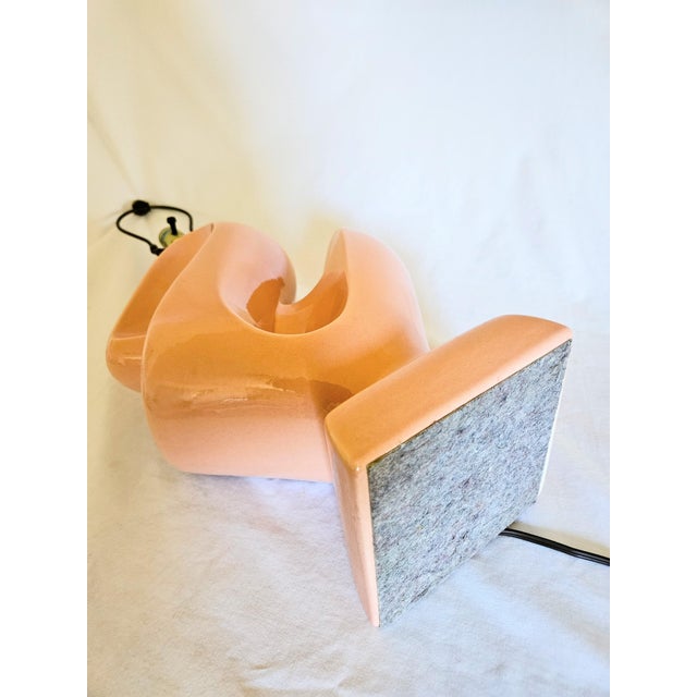 Light Pink 1950s Mid-Century Modern Atomic Ceramic Freeform Pink Table Lamp Abstract Sculpture For Sale - Image 8 of 8