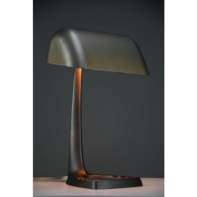 Art Deco Model 52 Aviator Desk Lamp with Integrated Pen Tray & Ashtray Base from Erpé, Belgium, 1930s For Sale - Image 10 of 14