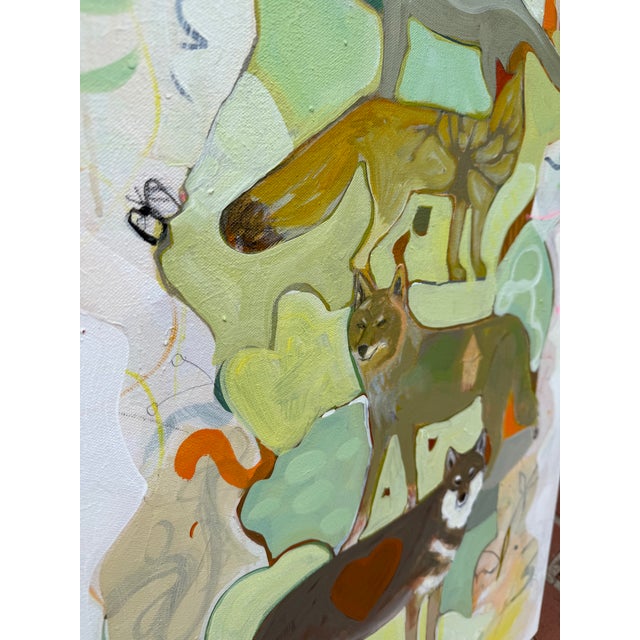 This 20” x 40” acrylic with some mixed media painting done on stretched canvas is all ready to hang. It is a celebratory...