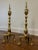 Vintage pair of polished brass andirons. 22.5" high x 17" deep x 8" wide