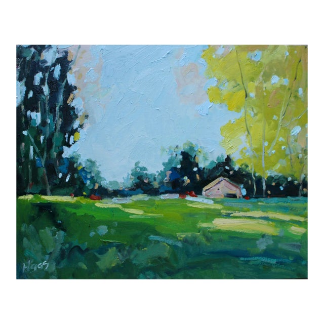 Summer Light, Modern Impressionist Oil Landscape For Sale