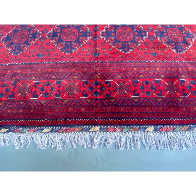 2020s Handmade Khal Mohammadi Turkmen Rug With Deep Red Gul Motifs – 6.7×9.9ft For Sale - Image 5 of 8