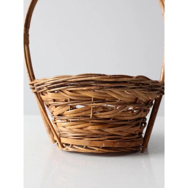 Late 20th Century Vintage Woven Handle Basket For Sale - Image 5 of 11