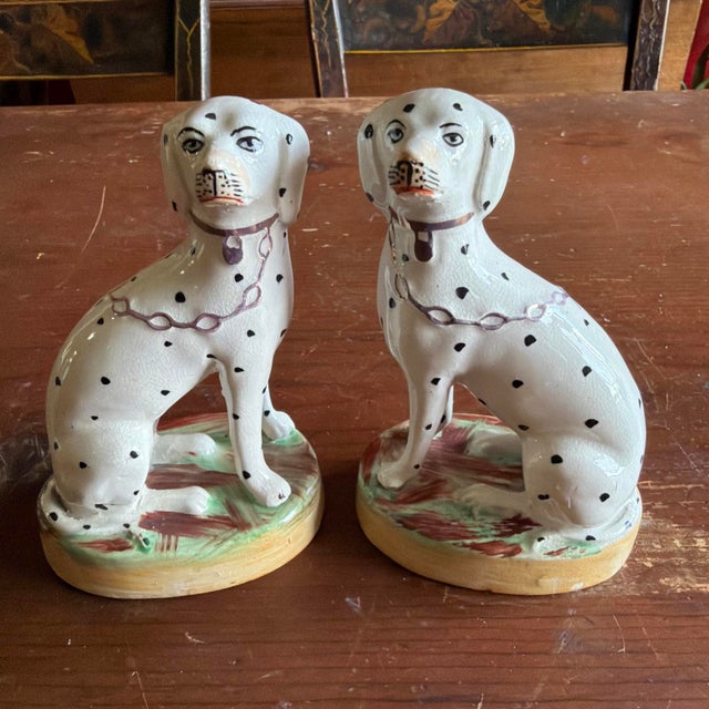 A Very Nice Pair of Antique Staffordshire Dalmatian Figures, Circa 1870 For Sale - Image 17 of 18