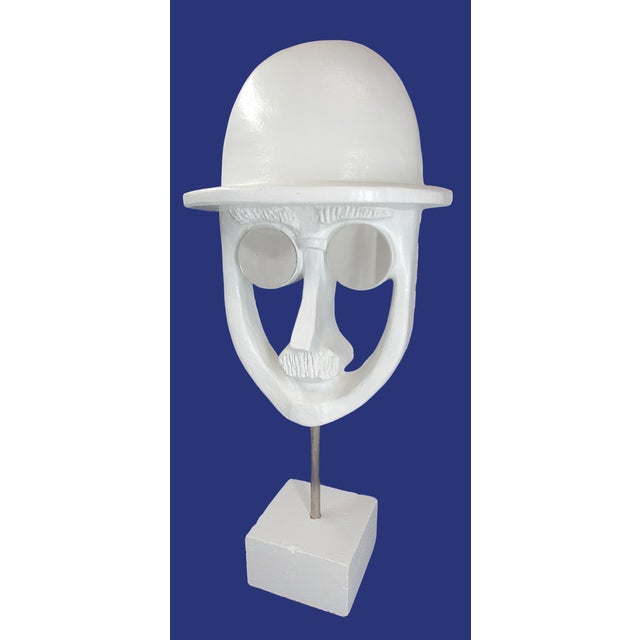 David Gil Faces Artwork ' Man With Bowler Hat ' Sculpture Bennington Potters Approximate measurements: 21" H x 9" W A...