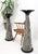 Pair of Polished & Rough Stone Tiles Cone Shape Non Matching Pair of Pedestals For Sale - Image 10 of 12
