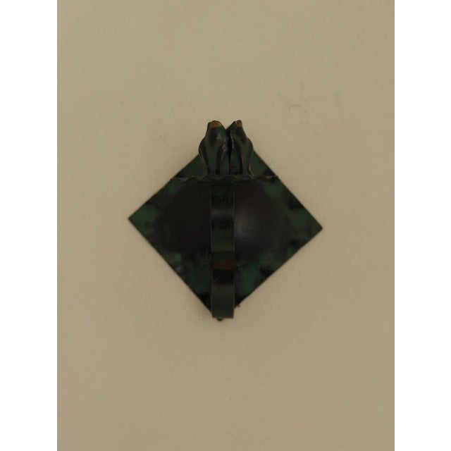 Mid-Century Modern Vintage Swedish Verdigris Sconces in Metal, Set of 2 For Sale - Image 3 of 18