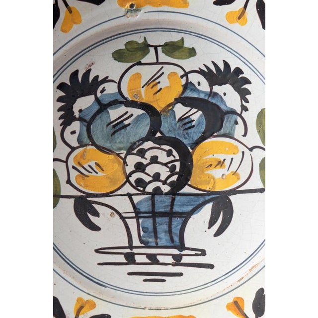 18th Century Dutch Delft Polychrome Fruit Basket Dish For Sale - Image 4 of 8