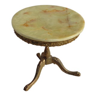 Classical Revival French Onyx Side Table For Sale