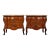 Late 20th Century Pair of Judson Rothschild Style Anastasia Collection Italian Rococo Bombe Walnut Nightstands | Louis XV Style For Sale