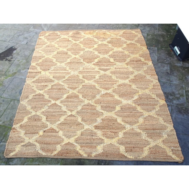 Hand Knotted Jute and Gold Foiled Papercord Rug, 1980s For Sale - Image 15 of 15