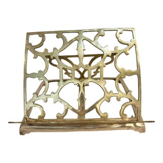 Mid 20th Century Vintage Victorian Style Brass Folding Adjustable Bookstand For Sale