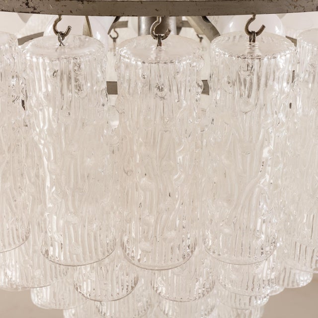 Italian Murano Glass Chandelier attributed to Venini, 1970s For Sale - Image 9 of 13