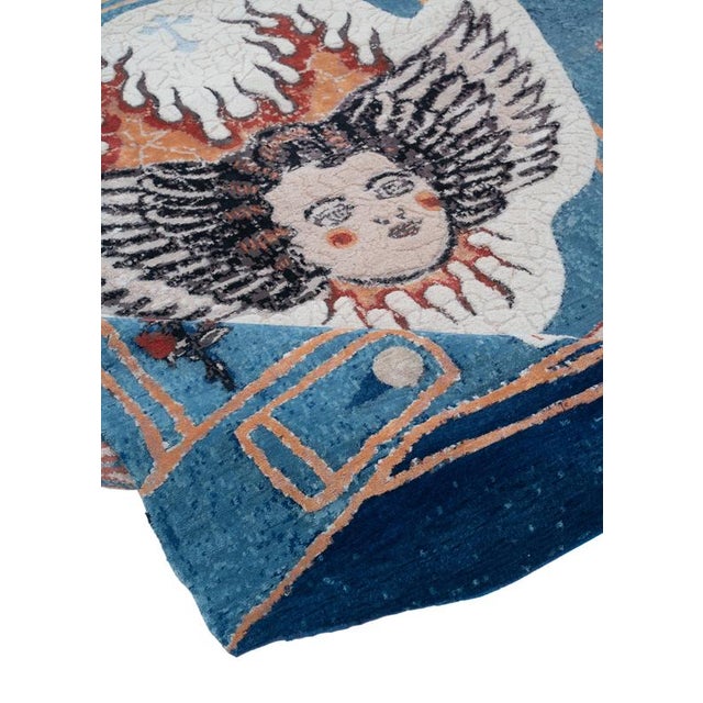 Contemporary Hand-Knotted Children of Sky Rug in Wool with Silk and Alpaca by Dinodo Studio For Sale - Image 3 of 6