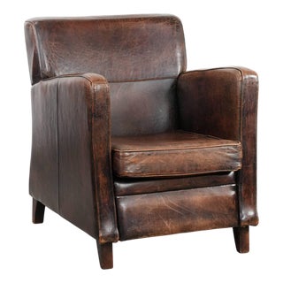 Vintage Brown Sheepskin Armchair For Sale
